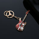 Fashion Mini Guitar Keychain Crystal Cute Gadgets for Women Men Gift