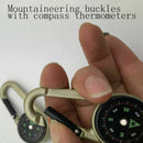 2PCS Multifunctional Keychain Hiking Metal Carabiner Mini Compass Therm APE
