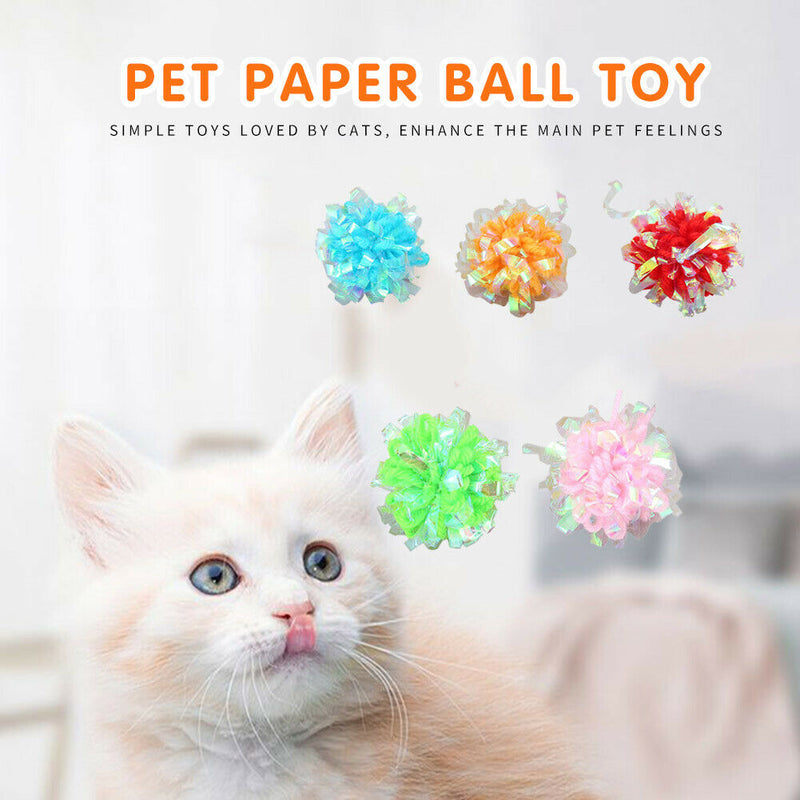 Cat Crinkle Paper Ball Rustle Sound Cat Scratching Interactive Toys Random