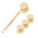 Wear Resistant Kitchen Dish Brush Retro Wooden Pot Brush with Long Handle - Z6F8