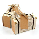 50pcs Mini Suitcase Kraft Candy Box Bonbonniere Wedding Gift Boxes Travel T