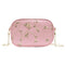 Lace Flower Shoulder Handbags Women Chain PU Leather Crossbody Bags (Pink)