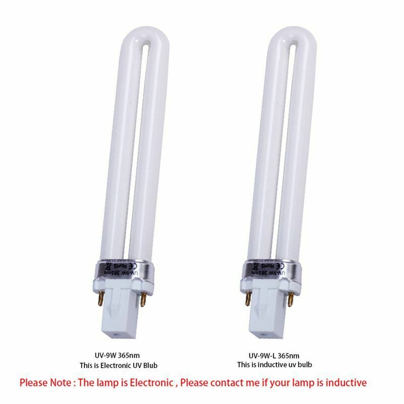 New Professional Electronic 2pcs 365nm 9W Nail Dryer UV Lamp Light Bulb Tub