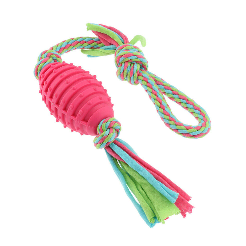 Pet Dog Puppy Chew Cotton Rope Rubber Ball Braided Knot Toys Products,47 cm