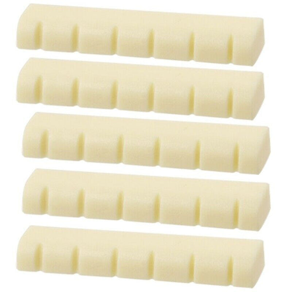 Guitar Ivory Plastic Replacement Slotted Nuts 5PCS