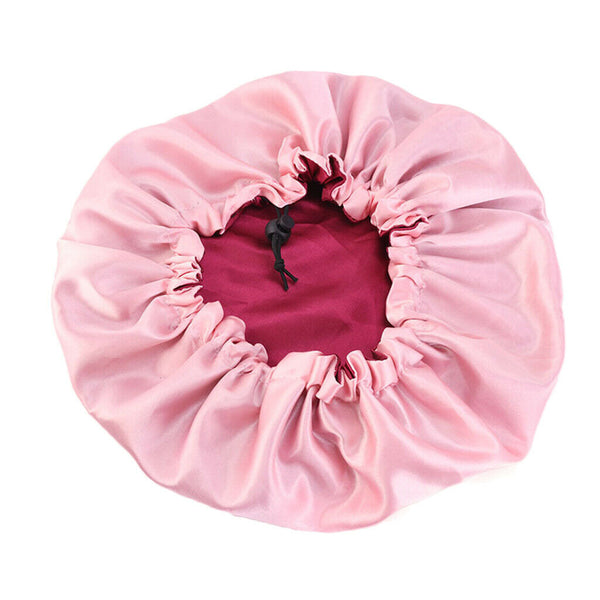 6 Pieces Women Satin Bonnet Cap Double Layer Reversible Sleep Cap Shower Cap