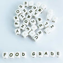 100Pc/Bag Silicone Letter Beads For Insert Name On Pacifier Chain Clips 12M V5B8