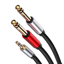 3.5mm 1/8" TRS Stereo to Double 6.35mm 1/4" TS Mono Y Splitter Cable Cord 6FT