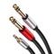 3.5mm 1/8" TRS Stereo to Double 6.35mm 1/4" TS Mono Y Splitter Cable Cord 6FT