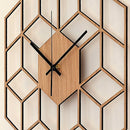 1 Pcs Hexagon Wood Wall Clock Advanced European Minimalist Geometric Lines