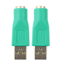 2x USB Male to PS2 Female Adapter Connector for PS2 Computer Keyboard Mouse