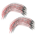 40pcs Red+White 5mm Prewired LED Bulbs 20cm High Brightness