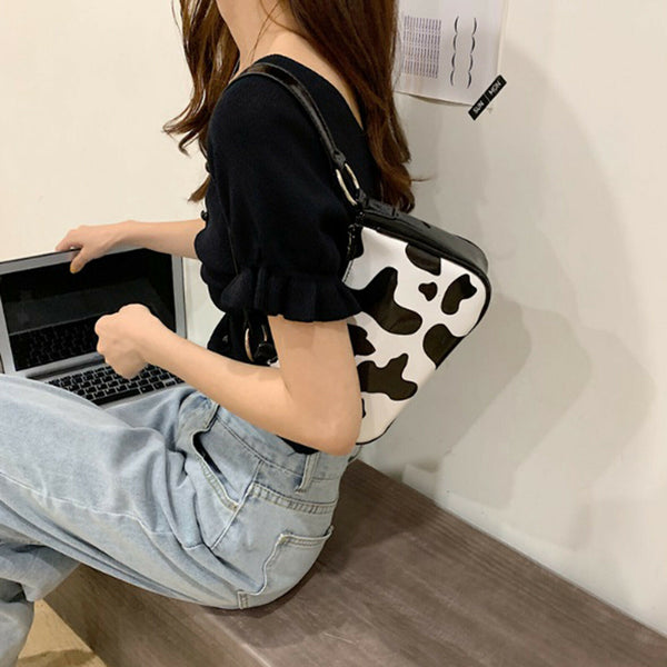 Handbag with Zipper Baguette Shoulder Clutch Classic D