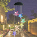 Star Wind Chimes Solar Powered LED Light Hanging Outdoor Yard Garden Decor L6W6