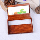 Wooden Name Card Business Card Holder Handmade Box Storage id credit case FT BX
