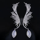 Feather Fashion Popular Luxury Iregular Geometry Earring Zirconia Pave Earr