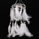 Handmade Dream Catcher with Feathers Hanging Decoration Craft Gift White
