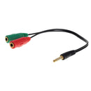 8" PVC Headphone Mic Female To Dual Male