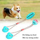 New Pet Cats Dogs Interactive Suction Cup Push TPR Treat Ball Toys Elastic