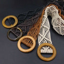 Wax Rope Knitted Belt Round Wooden Buckle Boho Women Belt Simple Harajuku S R2E8