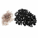 100 x black teddy eye safety eye plastic eye with washer 5-40mm - 20mm