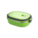 Stainless Steel Lunch Box Food Container Tiffin Round Carrier Green Orange