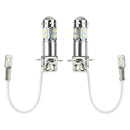2pcs H3 50W Headlights High Power Bulb Fog Light Aluminum Fog Light White