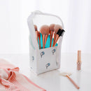 Cartoon Makeup Pouch Organizer Waterproof Stand Cosmetic Storage Bag (Blue) A