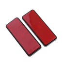 2x Red Rectangle Reflectors Universal for Motorcycle ATV Dirt Bike