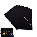 10Sheets Rainbow  Colourful Stencil Art Craft Engraving Paper With Pen 3C
