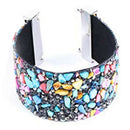 Natural Gravel Shell Wide Punk Rock Bracelet Magnet Buckle Fashion Female P