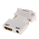 HDMI Female to VGA Male Converter + Audio Support 1080P Output White