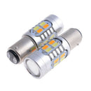 2PCs 1157 Turn Signal Light Switchback White/Amber Dual Color LED Bulb Sto LJE