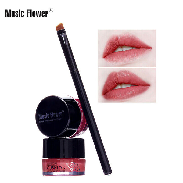 Music Flower Air Cushion Lipgloss With Brush Longlasting Moisturizer Lip Ma C3U2