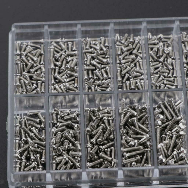 1000Pieces Eyeglasses Screws Repairing Tools Kit With Tweezer Cleaning Cloth