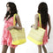 Fashion Women Canvas Striped Shopping Handbag Shoulder Bag Tote Yellow #gib