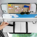 Universal Car Sun Visor Leather Case Holder Card Glasses Cell Phone Organizer