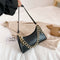 Casual PU Women Handbag Totes Chain Female Underarm Shoulder Bags (Black)