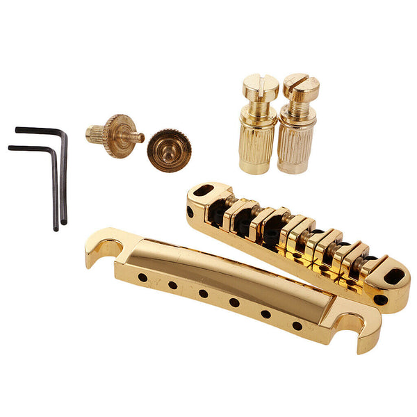 Durable Electric Guitar Roller Bridge Saddle Set 43MM 6 String Brass Slotted