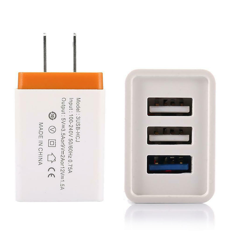 3 Ports USB Travel Charger 5V 2A Fast Charging Charger US Plug Adapter Universal