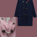 3x Retro Style Beige Leather Horn Toggle Buttons Duffle Coat Craft Decor DIY