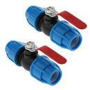 2xPlastic Straight Stop Valve For Standard Irrigation Applications, 25mm