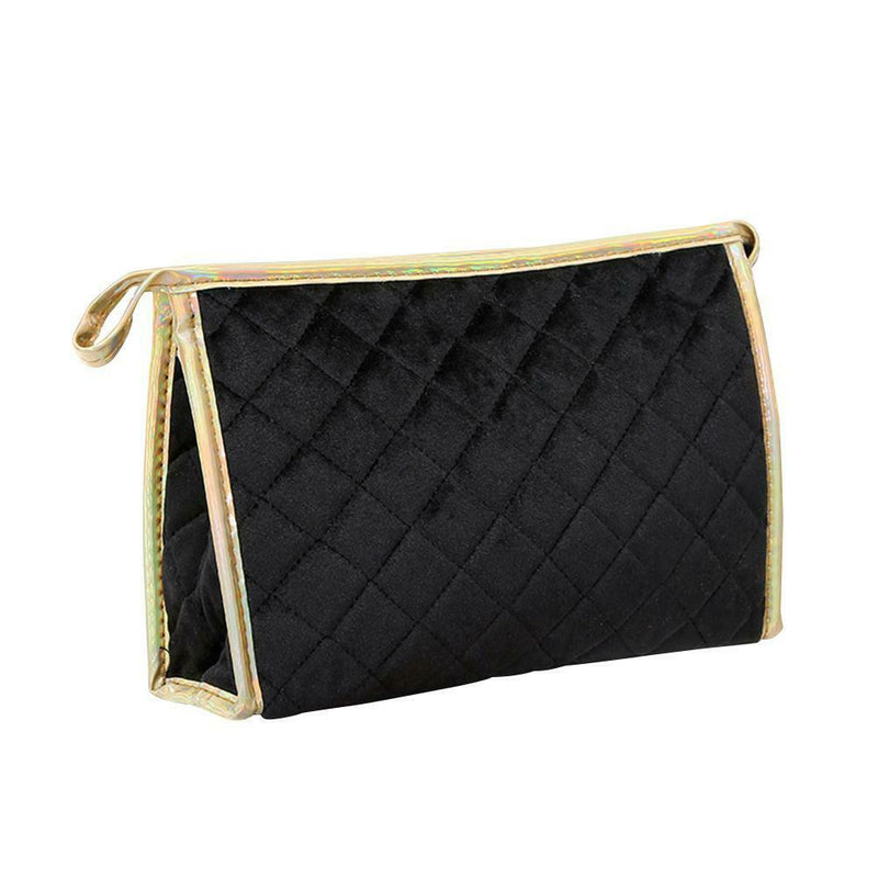 Travel Make Up Bag Cosmetic Case Organizer Zip Wash Toiletry Tote (Black) A