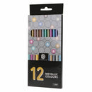 12Pcs Metallic Non-Toxic Colored Drawing Pencils Drawing Sketching Pencil New