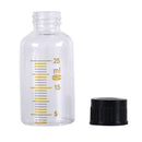1pcs 25ml Scale lab glass vials bottles clear containers with black screw cap JR