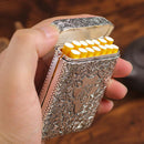 Cigarette Storage Case Alloy Holder Box Flip Top Closure Hold 14 Cigarettes