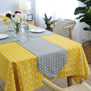 Yellow Chessboard Decorative Table Cloth Cotton Linen Tablecloth Dining Tab