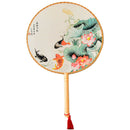 Chinese Style Round Hand Held Folding Silk Fan For Wedding Event Party GiftsJ Bj