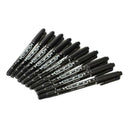10PCS Fine Dual Heads Marking Pen Marker Waterproofink Thin Nib Black  hv2n