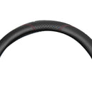 Black Microfiber Leather Car Steering Wheel Cover 38cm Anti-slip Protector